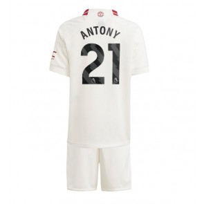 Manchester United Antony #21 Tredje trøje Børn 2023-24 Kort ærmer (+ korte bukser)
